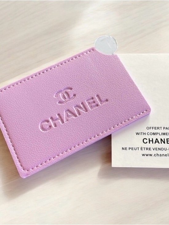 CHANEL Accessories - CHANEL Embossed Leather Mirror card Holder